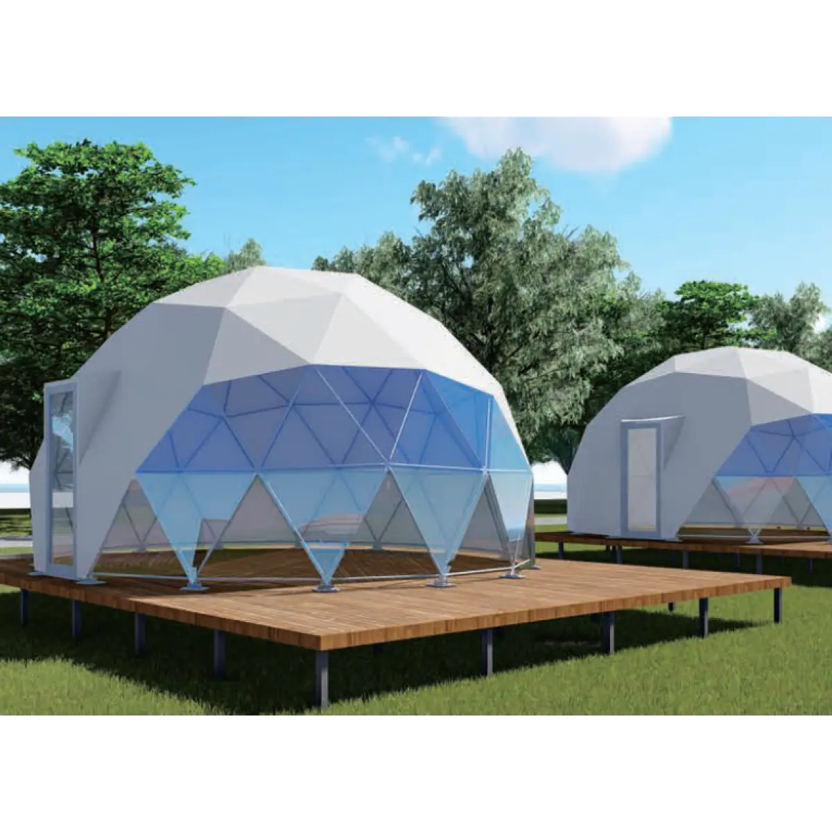 Dome Geodezic PVC cu Geamuri din Sticlă 28 m²+