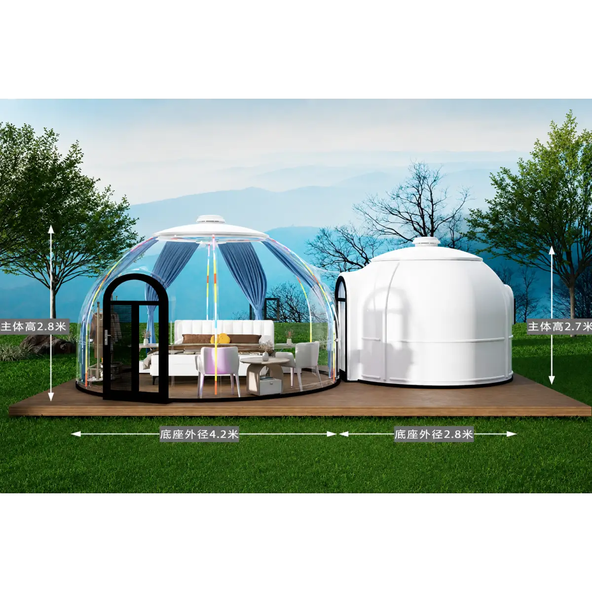 Igluu Panoramic din Policarbonat 16,5 m2
