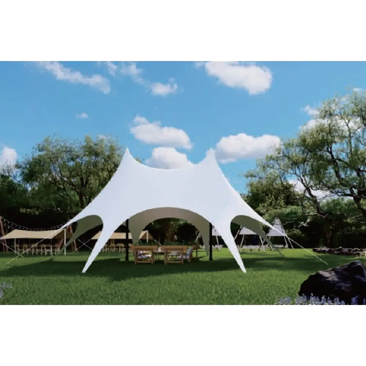 Tent Copertină dublă  183 m²