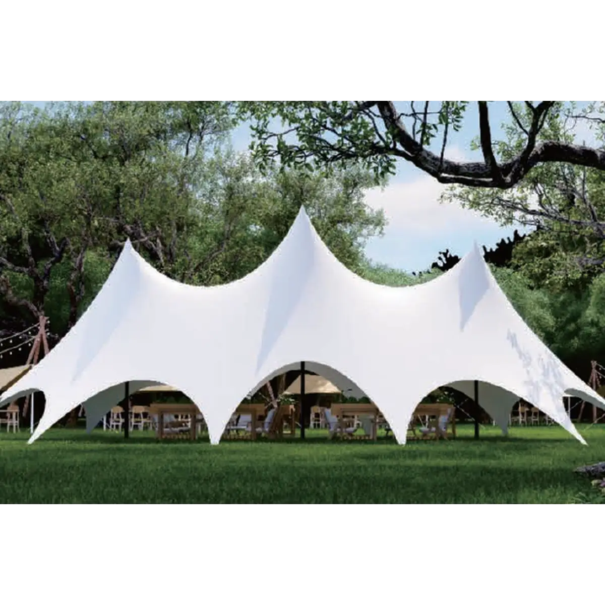 Tent Copertină Triplă 157 m2