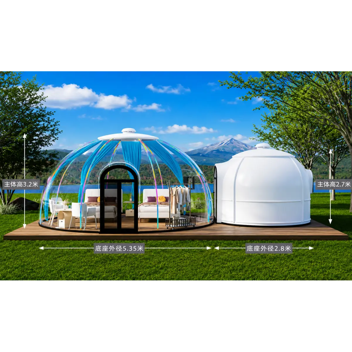 Igluu Panoramic din Policarbonat 28 m2