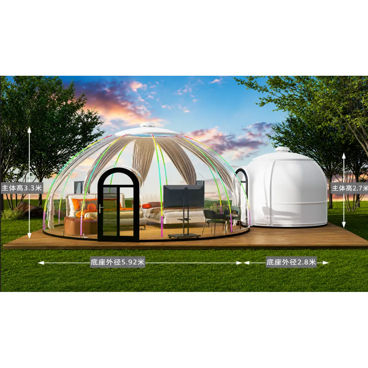 Igluu Panoramic din Policarbonat 32 m2