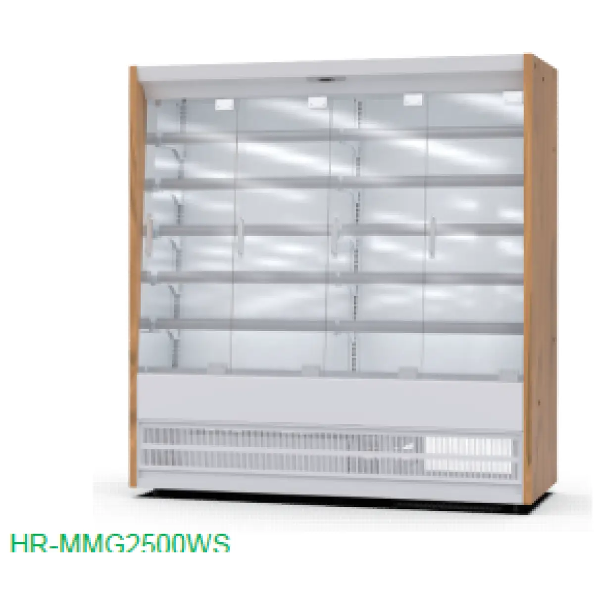 Vitrină frigorifică deschisă cu finisaj premium