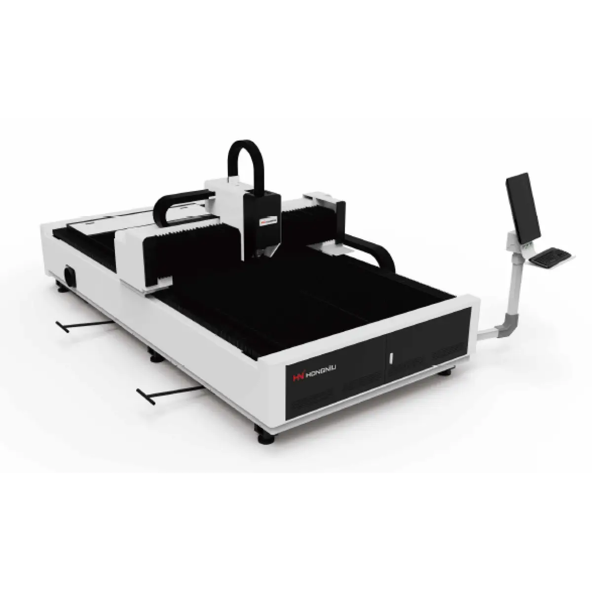 Mașină profesională pentru debitare cu laser fibră, cu platformă unică