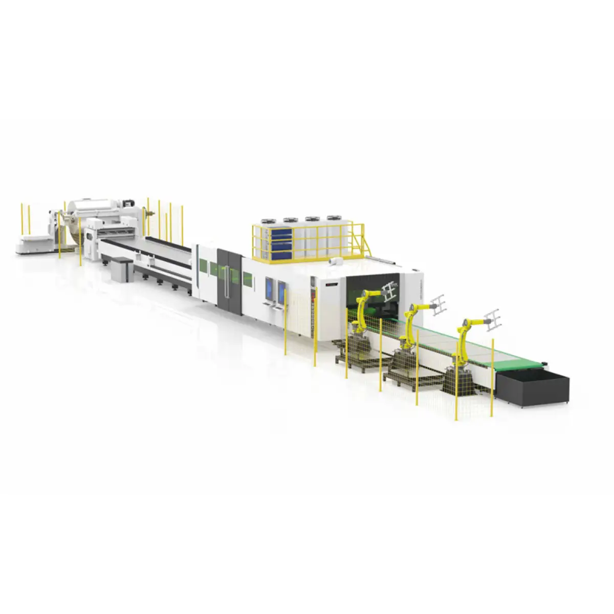 Mașină CNC de debitare cu laser fibră pentru tablă din colac (Coil) cu alimentare automată