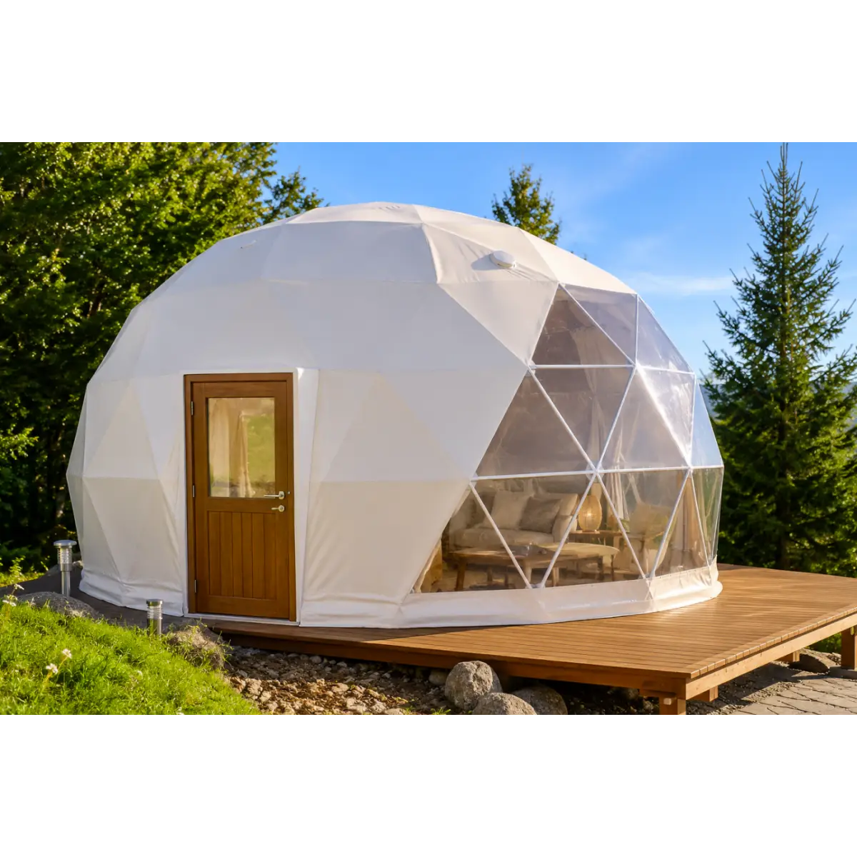 Cort Glamping Tip Dom Elipsoidal pentru Camping și Turism Premium LIRI Model HET