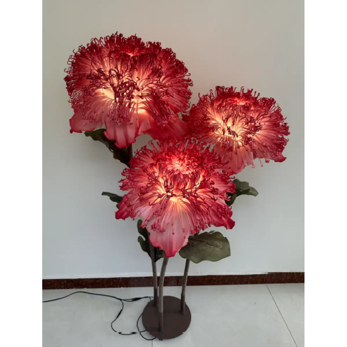 Lampă Decorativă LED în Formă de Crizantemă Gigant – 3 Capete