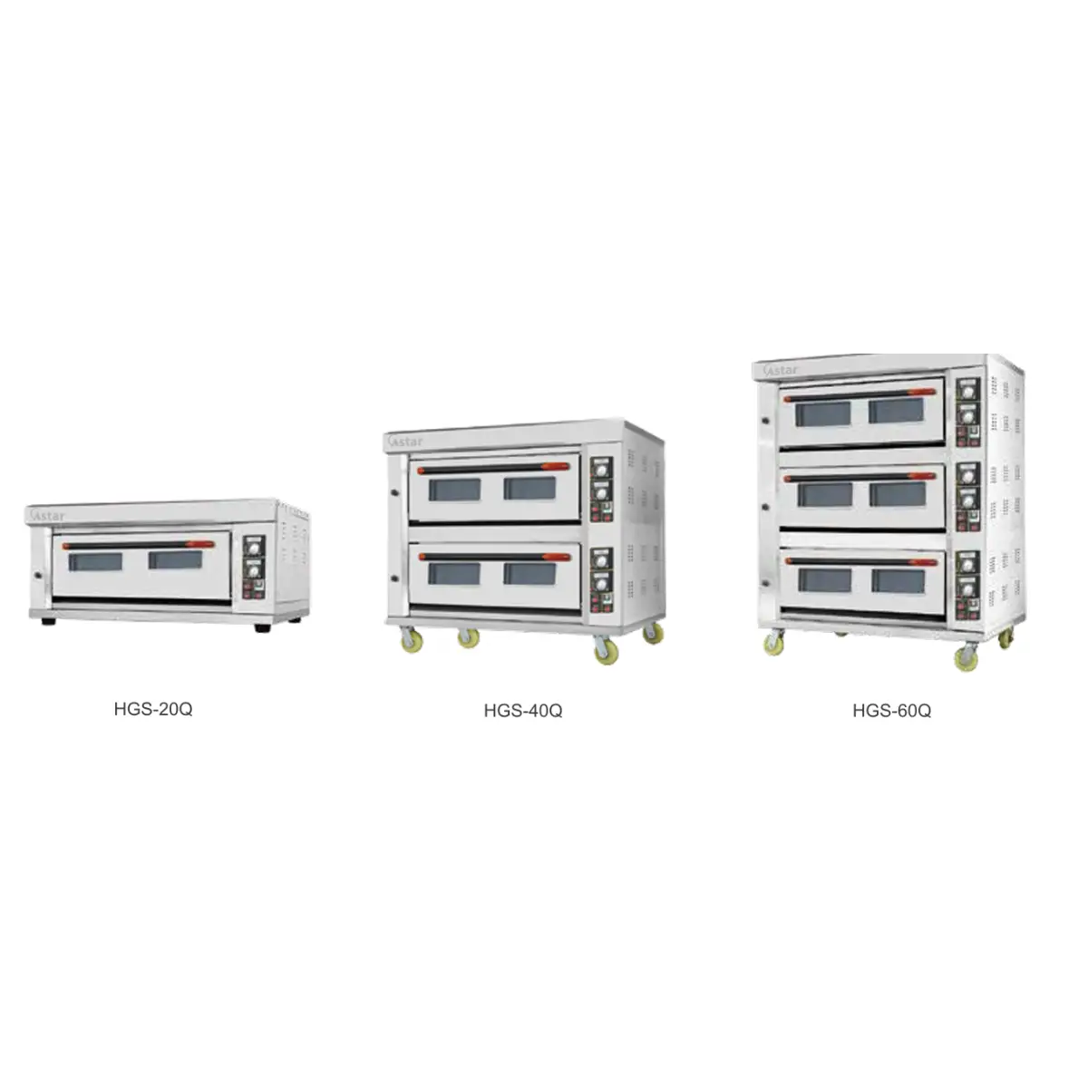 Cuptor cu etaje pe gaz și electric cu panou de control computerizat
