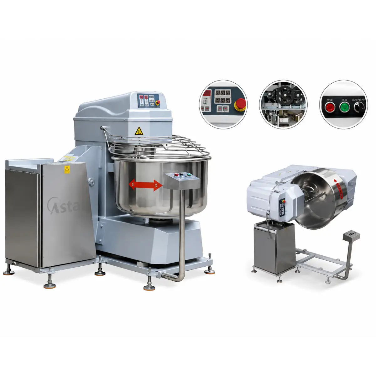 Mixer industrial de aluat cu bol mobil 