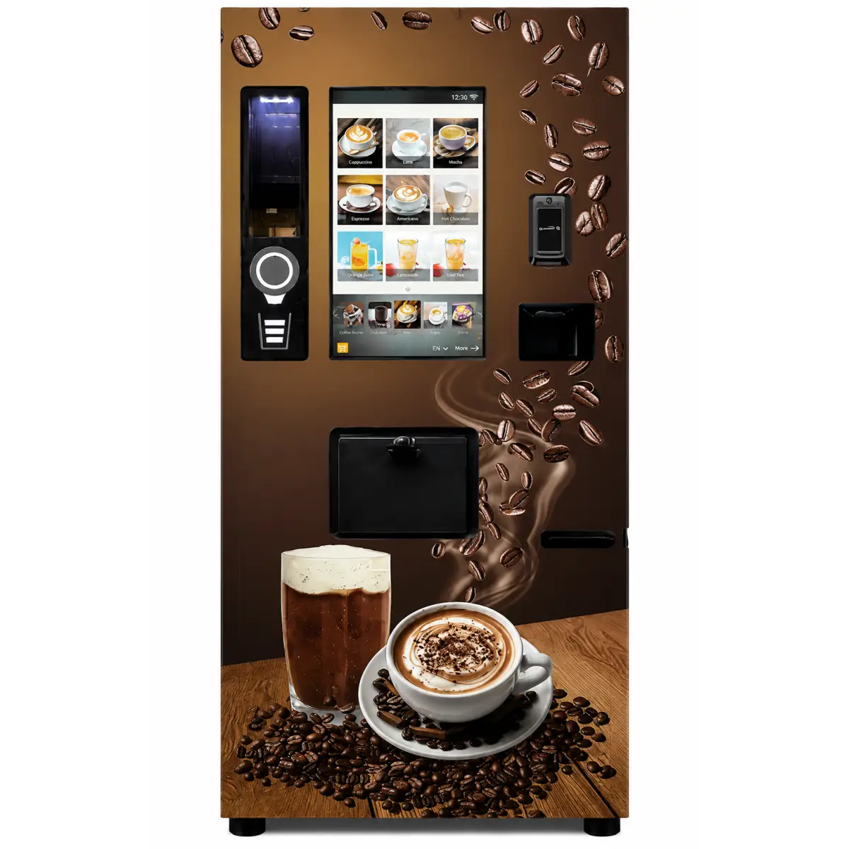 Automat de vânzare pentru cafea și băuturi instant