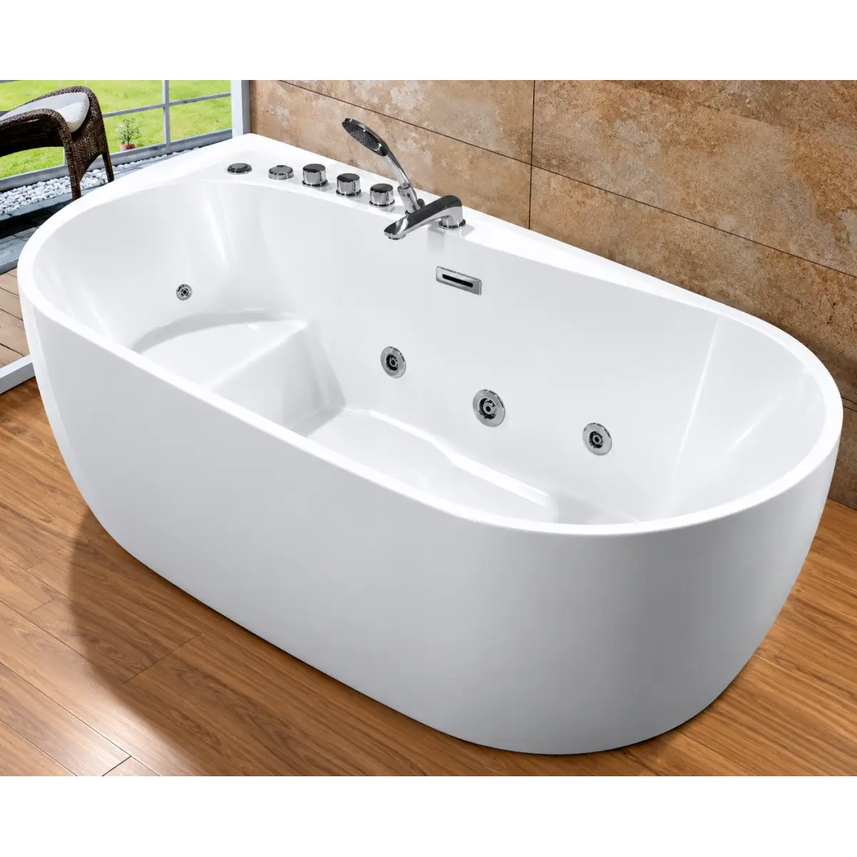 Cadă jacuzzi ovală cu hidromasaj 