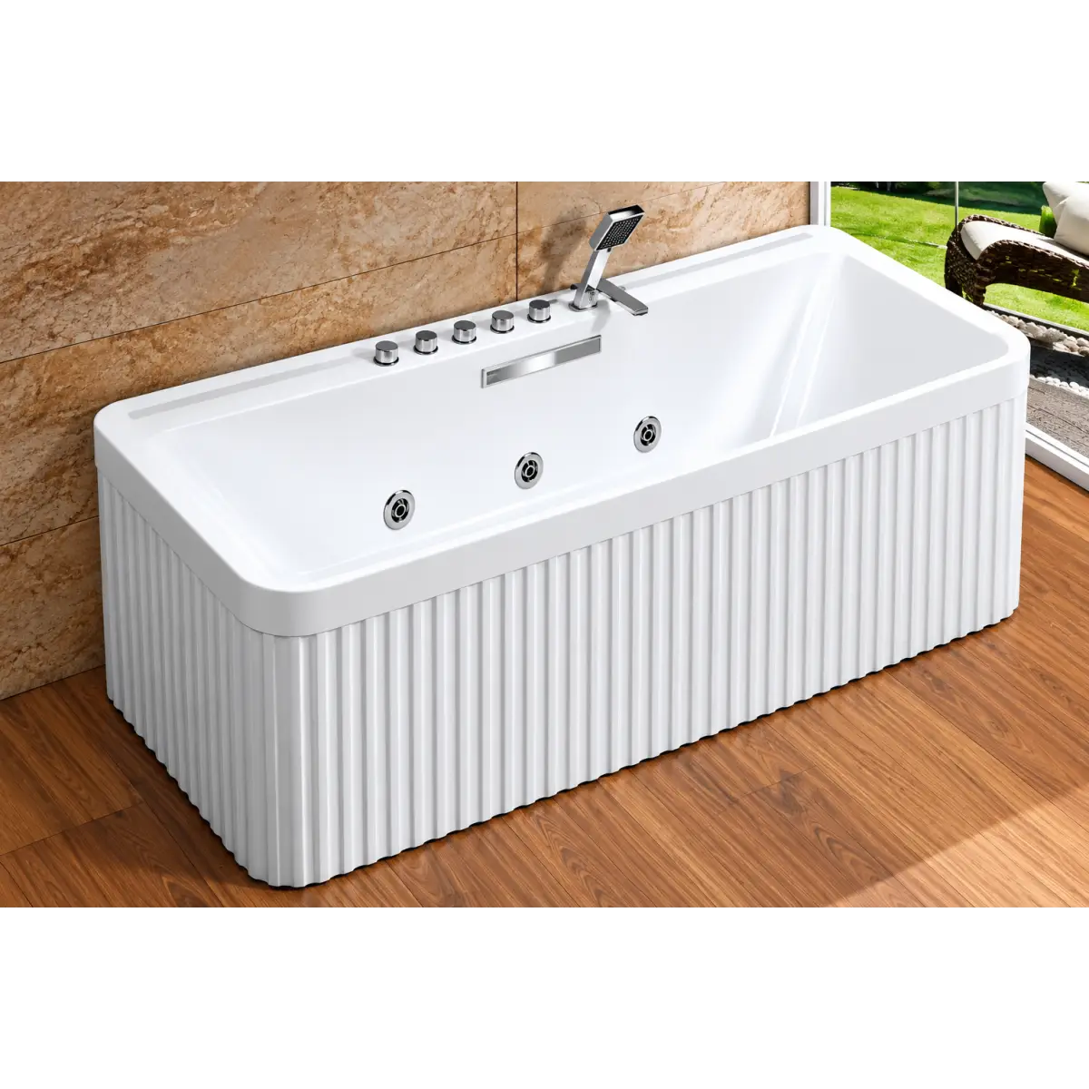 Cadă jacuzzi cu design striat 