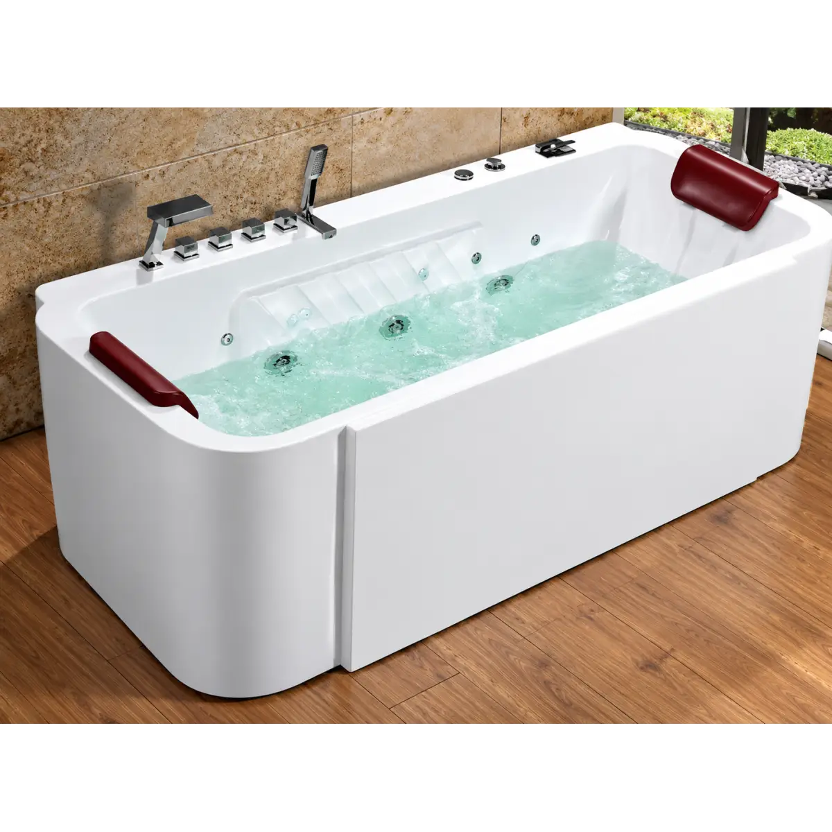 Cadă jacuzzi cu cascadă și hidromasaj 