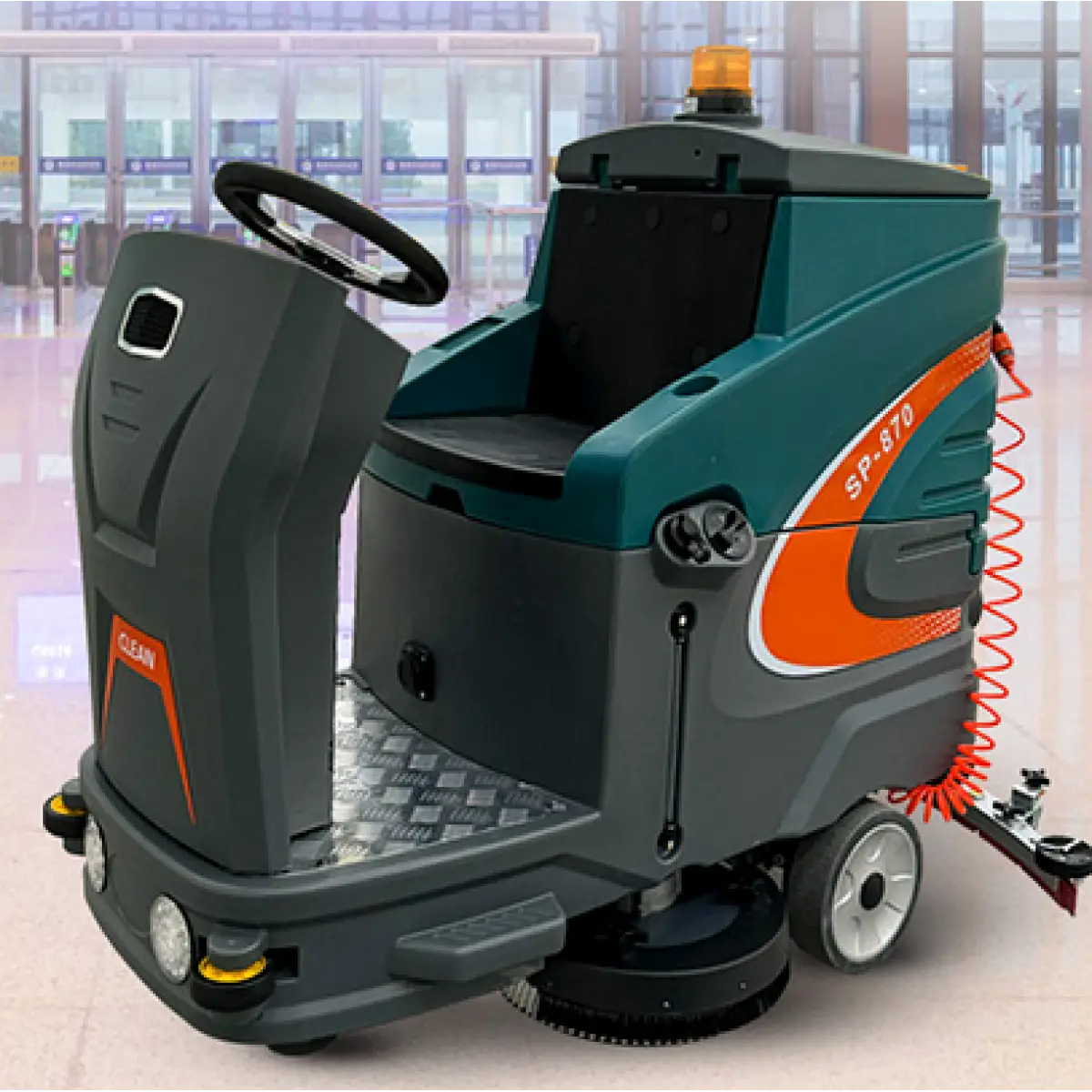 Mașină compactă de spălat pardoseli SP870 Dual-Brush Ride-On