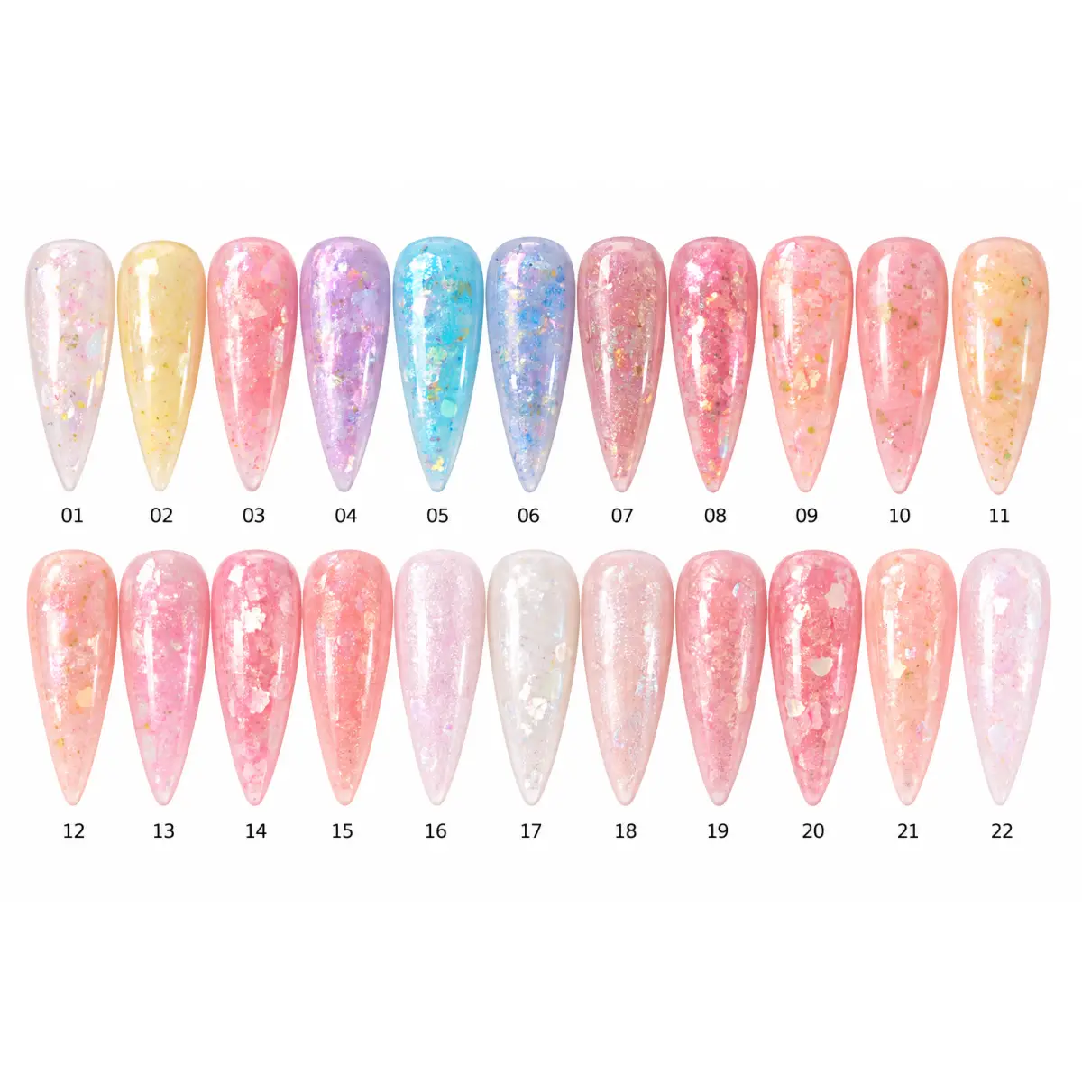 Gel de construcție cu glitter și particule decorative