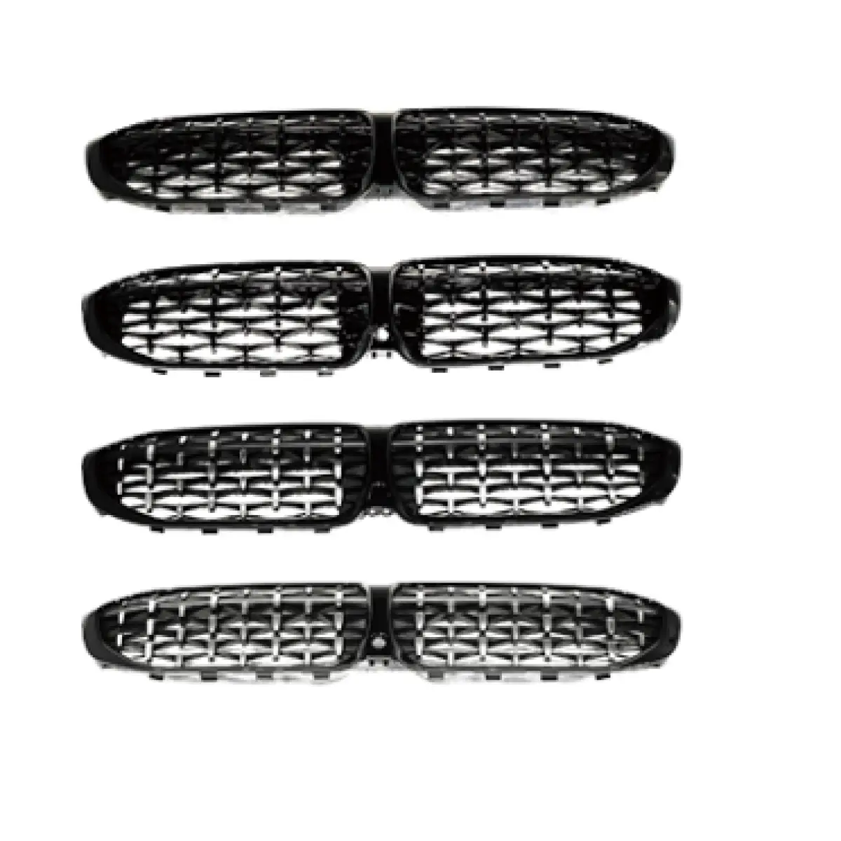 Grilă BMW – Negru Lucios cu Inserții Argintii